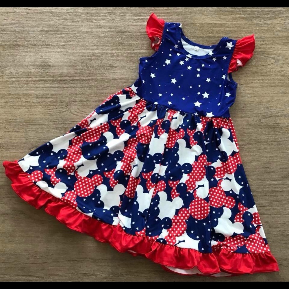 Red white & blue Disney Americana twirl dress